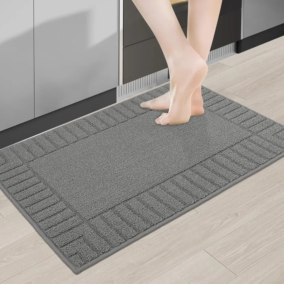 20x30 Grey Striped Bordered Kitchen Anti Skid Mats