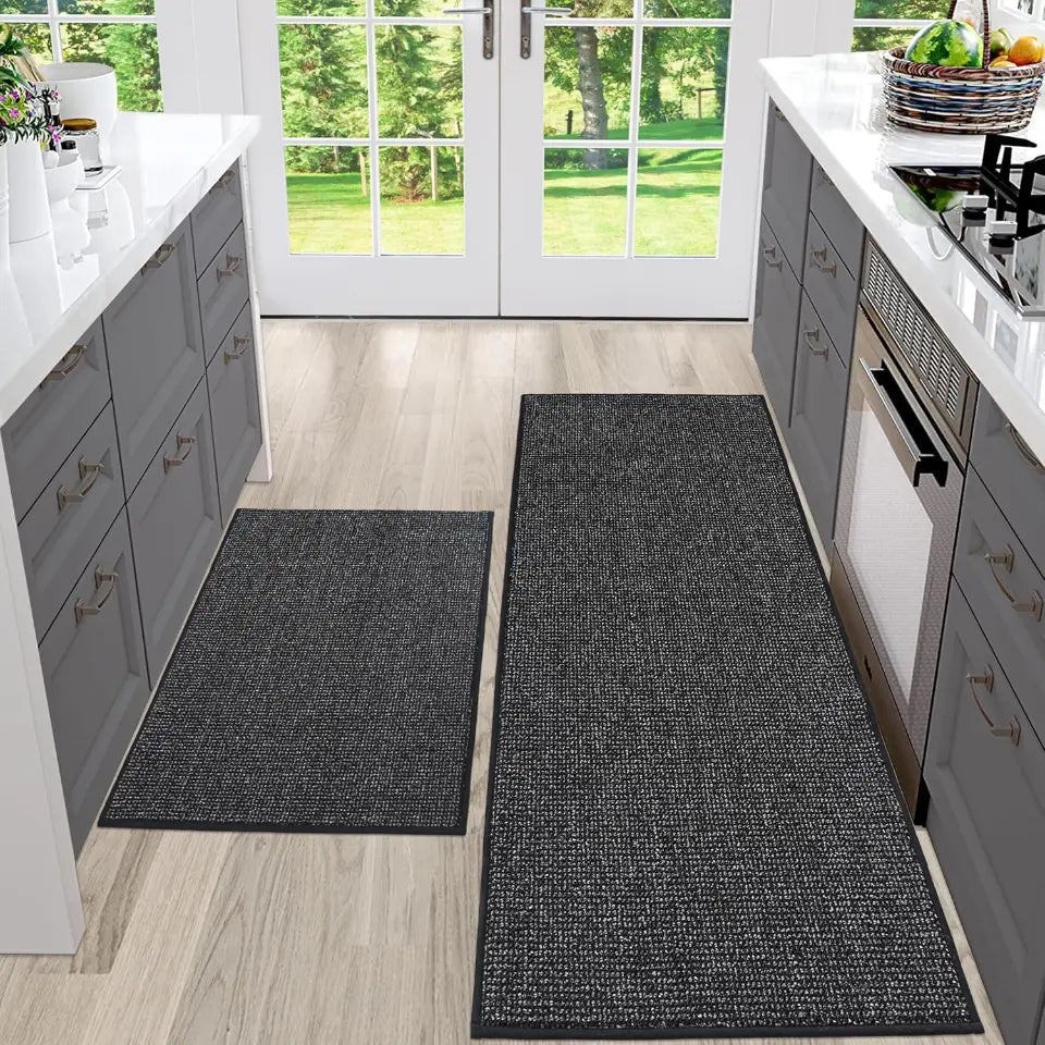 20x32 20x48 Black Solid Color Plain Comfortable Kitchen Mats