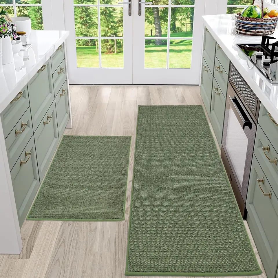 20x32 20x48 Green Solid Color Plain Comfortable Kitchen Mats