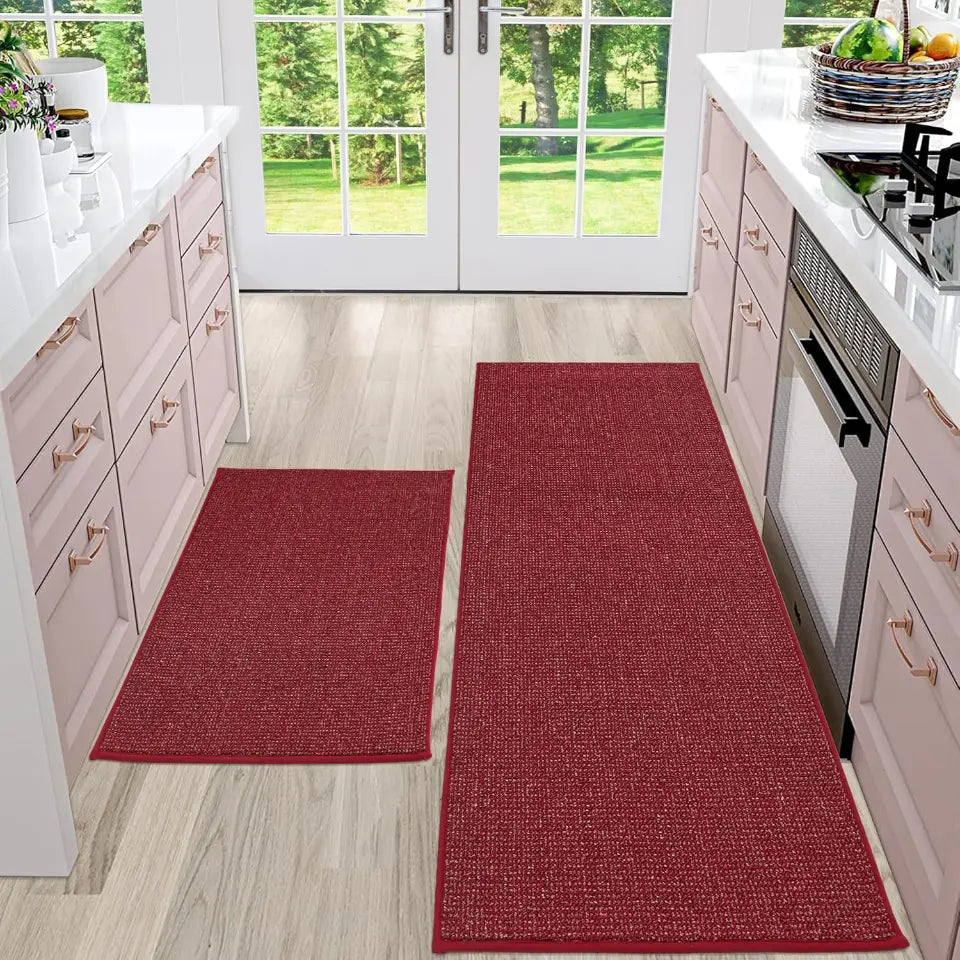 20x32 20x48 Red Solid Color Plain Comfortable Kitchen Mats