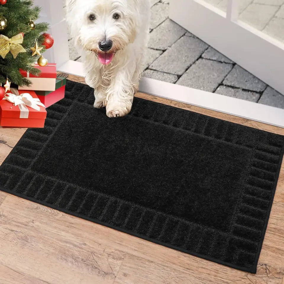20x32 Black Striped Border Dirt Trapper Door Mat