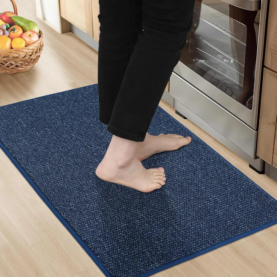 20x32 Blue Solid Color Plain Comfortable Kitchen Mats