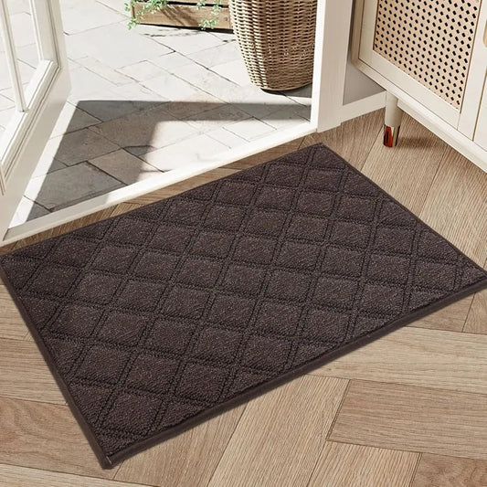 20x32 Brown Diamond Lattice Indoor Non Slip Door Mats