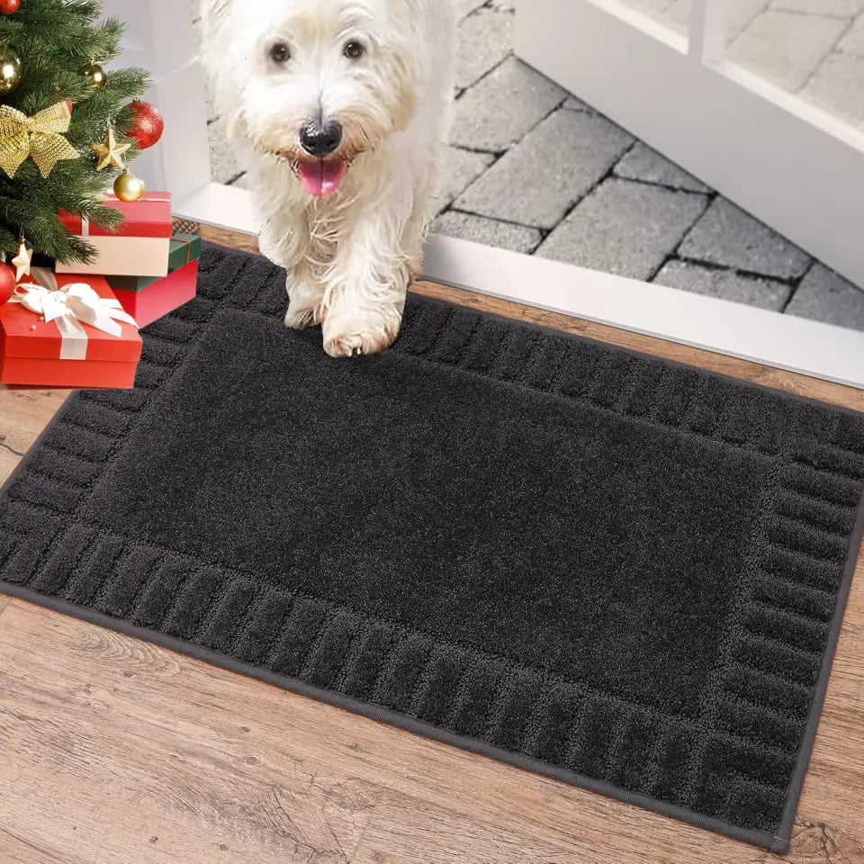 20x32 Dark Grey Striped Border Dirt Trapper Door Mat
