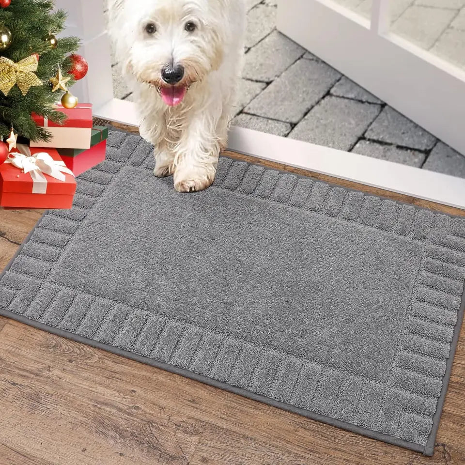 20x32 Light Grey Striped Border Dirt Trapper Door Mat