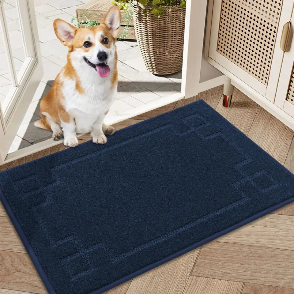 20x32 Navy Blue Classic Framed Thin Door Mat