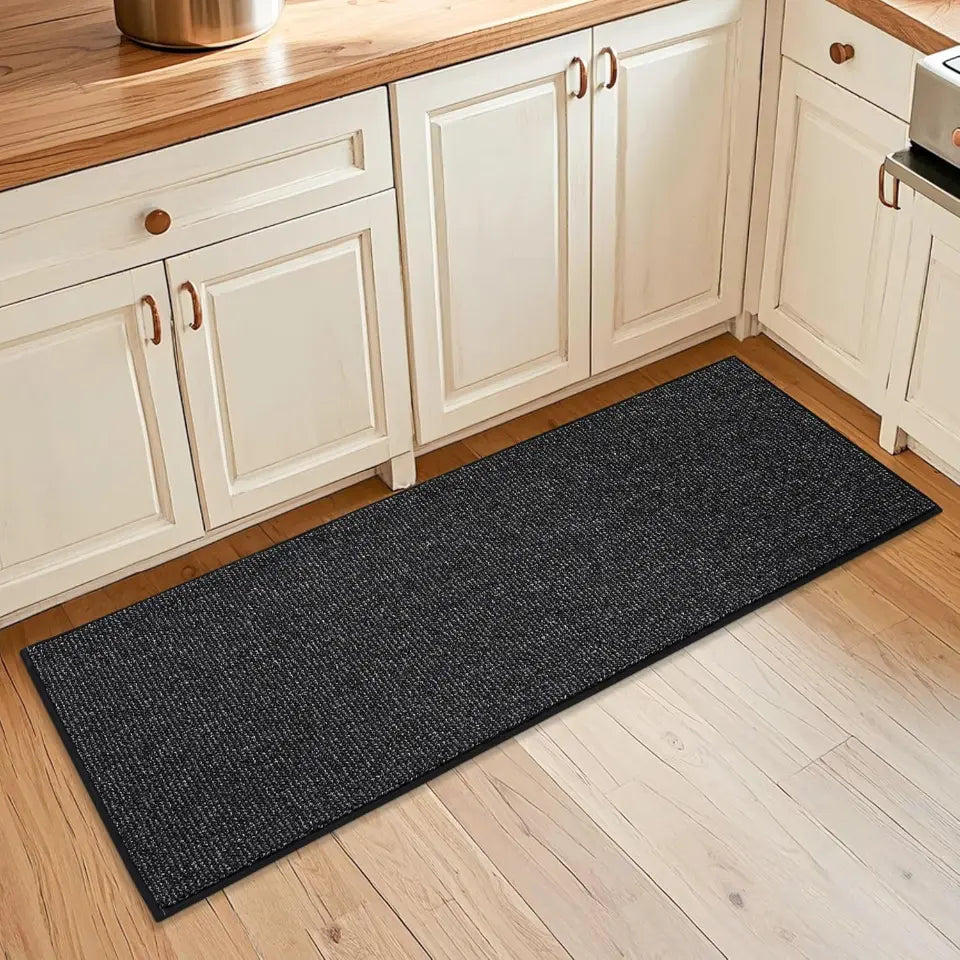 20x48 Black Solid Color Plain Comfortable Kitchen Mats