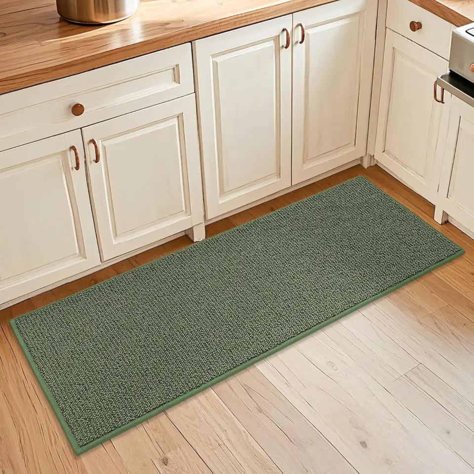 20x48 Green Solid Color Plain Comfortable Kitchen Mats