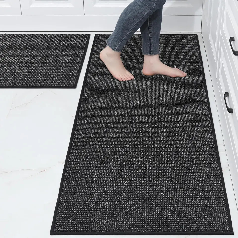 24x35 24x60 Black Solid Color Plain Comfortable Kitchen Mats