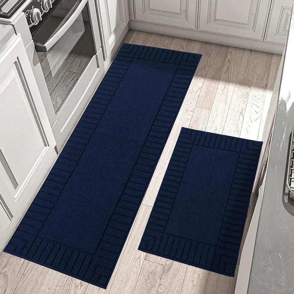 24x35 24x60 Blue Striped Bordered Kitchen Anti Skid Mats