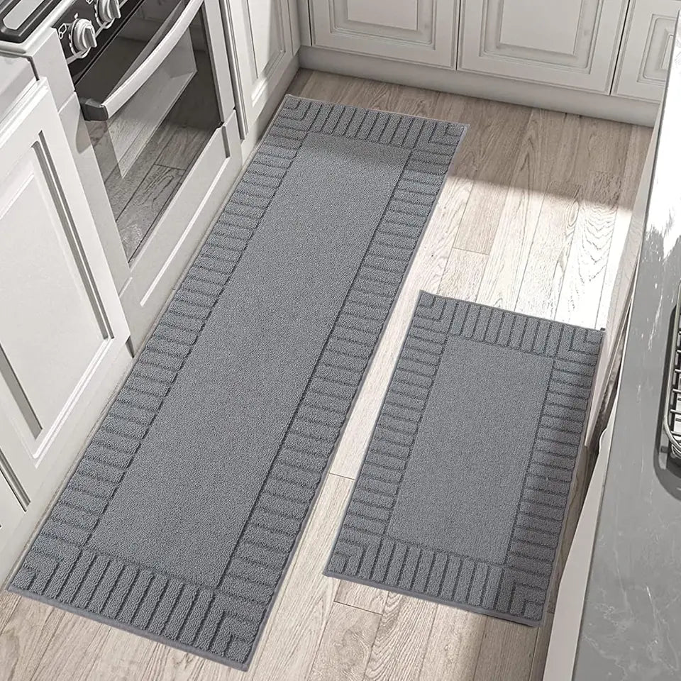 24x35 24x60 Grey Striped Bordered Kitchen Anti Skid Mats