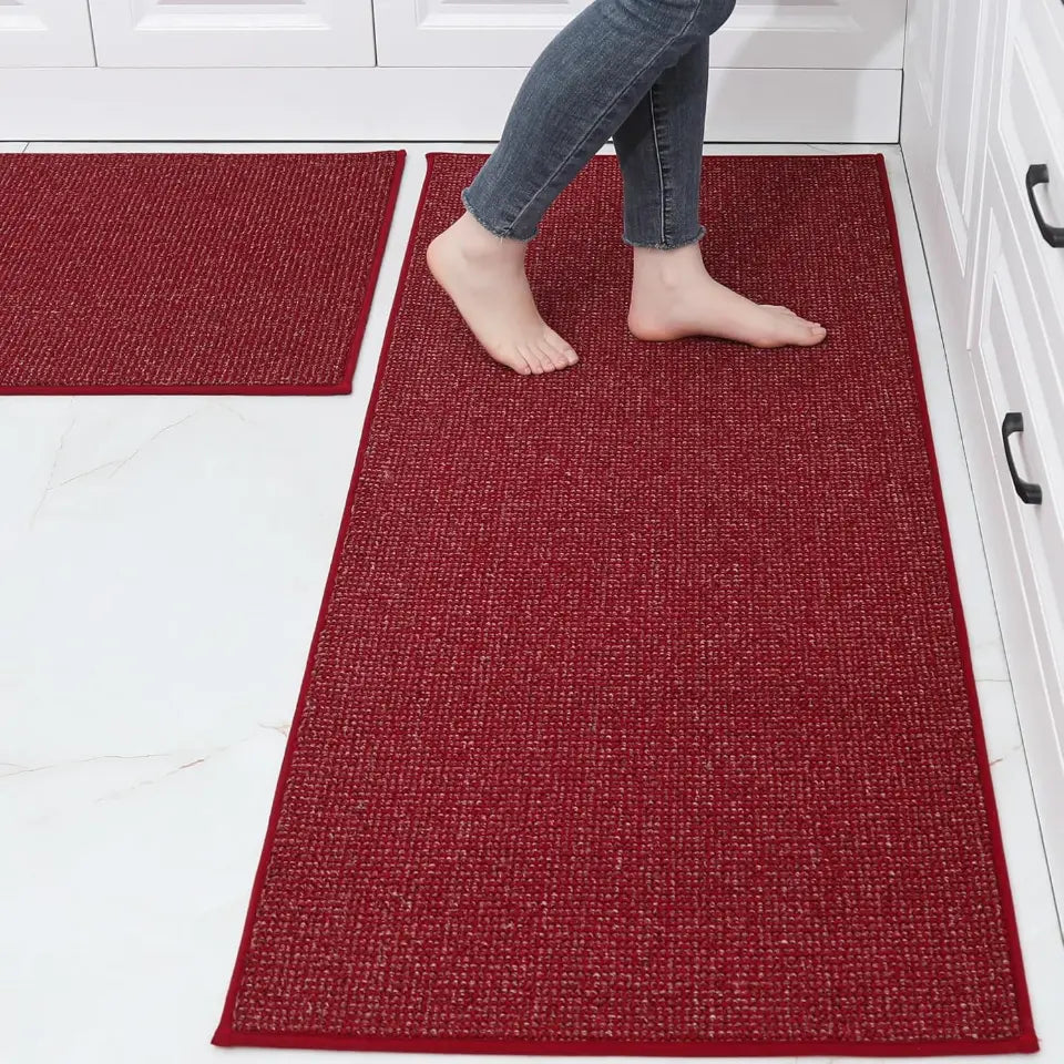 24x35 24x60 Red Solid Color Plain Comfortable Kitchen Mats