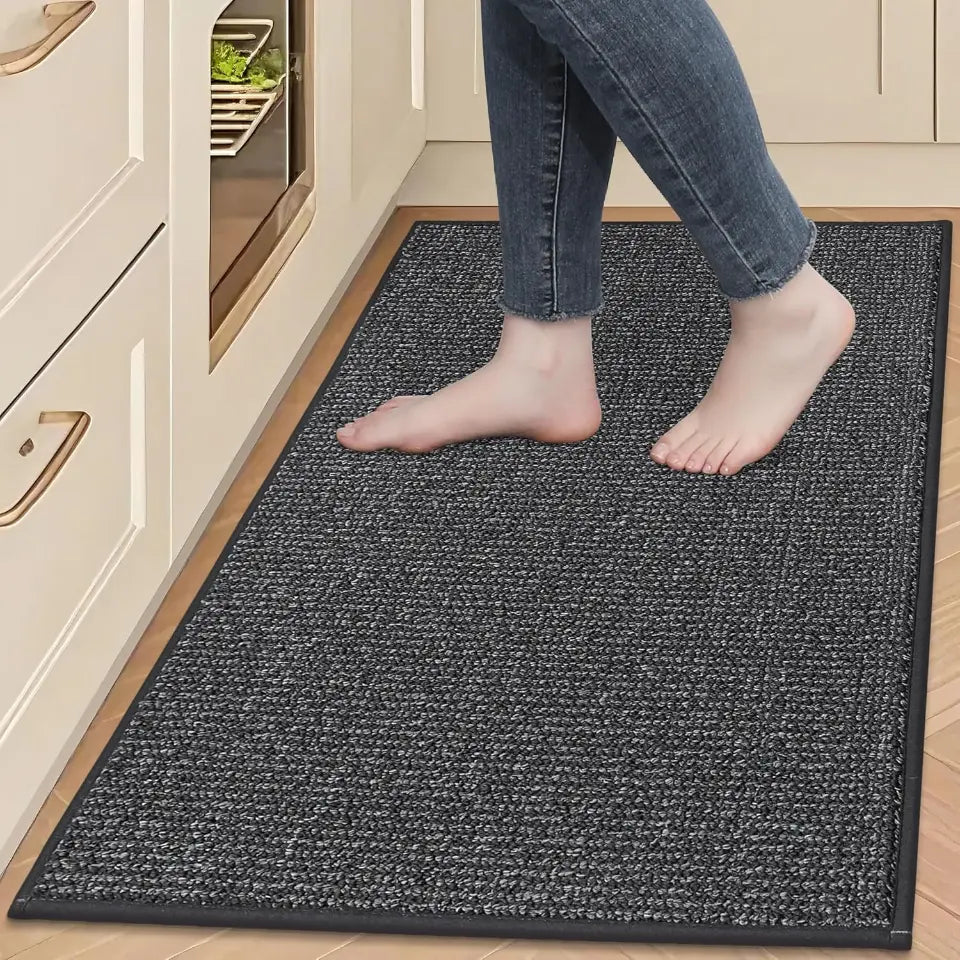 24x35 Charcoal Solid Color Plain Comfortable Kitchen Mats