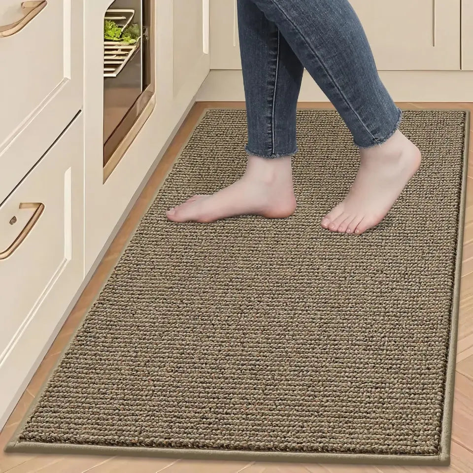 24x35 Taupe Solid Color Plain Comfortable Kitchen Mats