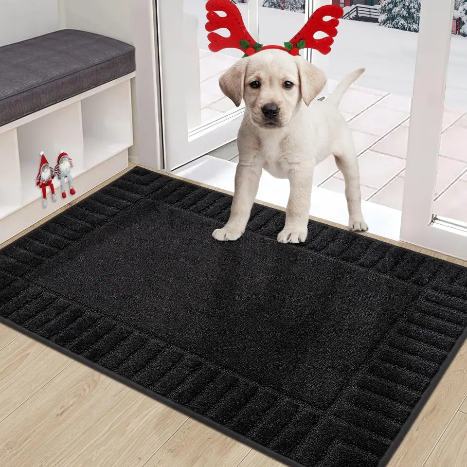 24x36 Black Striped Border Dirt Trapper Door Mat