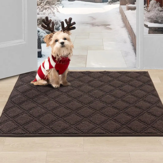 24x36 Brown Diamond Lattice Indoor Non Slip Door Mats