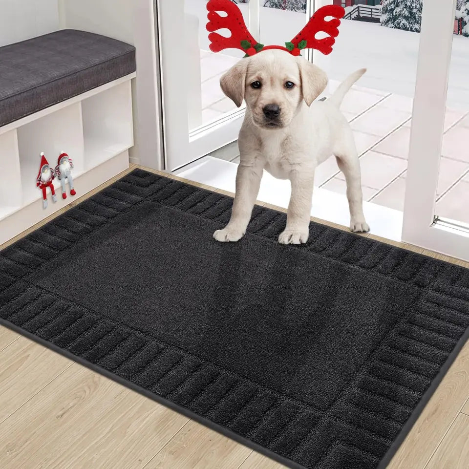 24x36 Dark Grey Striped Border Dirt Trapper Door Mat