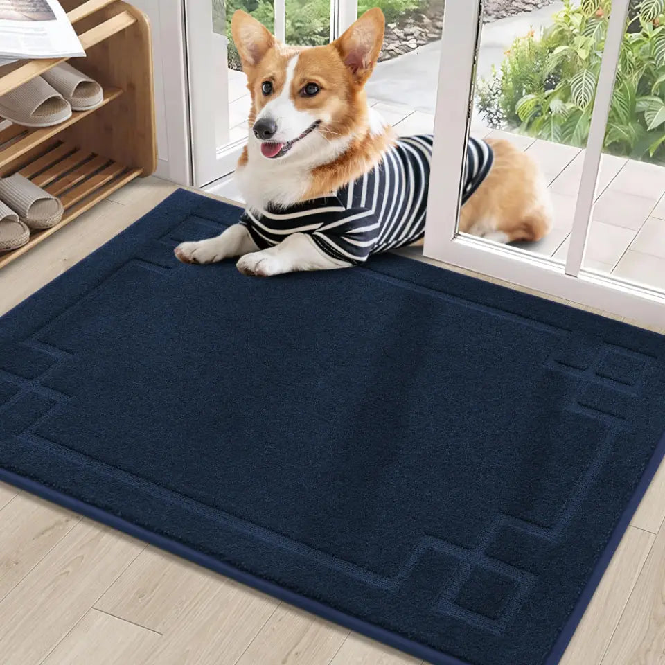 24x36 Navy Blue Classic Framed Thin Door Mat