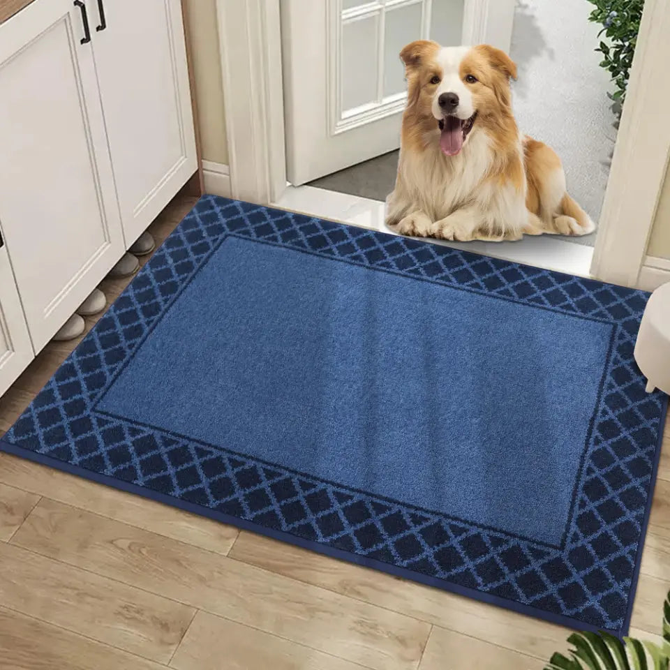 24x36 Navy Blue Non Slip Front Door Mat