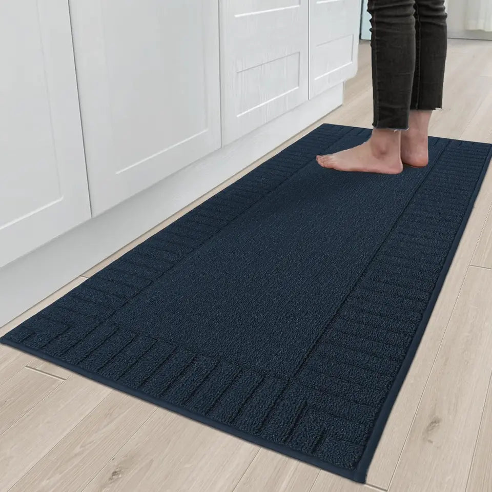 24x60 Blue Striped Bordered Kitchen Anti Skid Mats