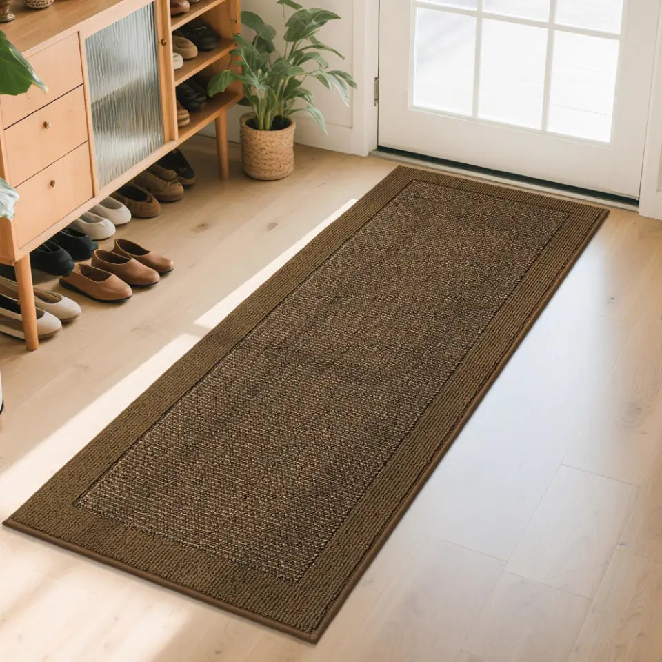 24x60 Brown Non-Slip Washable Entryway Rugs