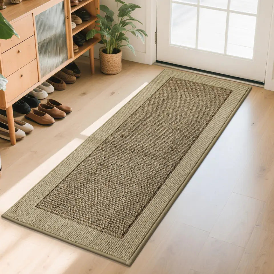 24x60 Taupe Non-Slip Washable Entryway Rugs