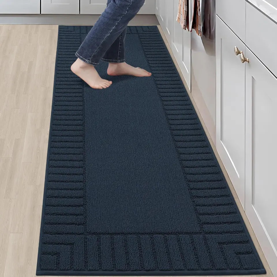24x71 Blue Striped Bordered Kitchen Anti Skid Mats
