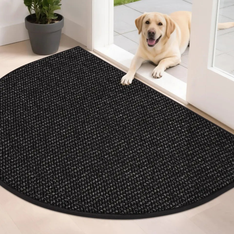 32x48 Black Semicircular Doormat