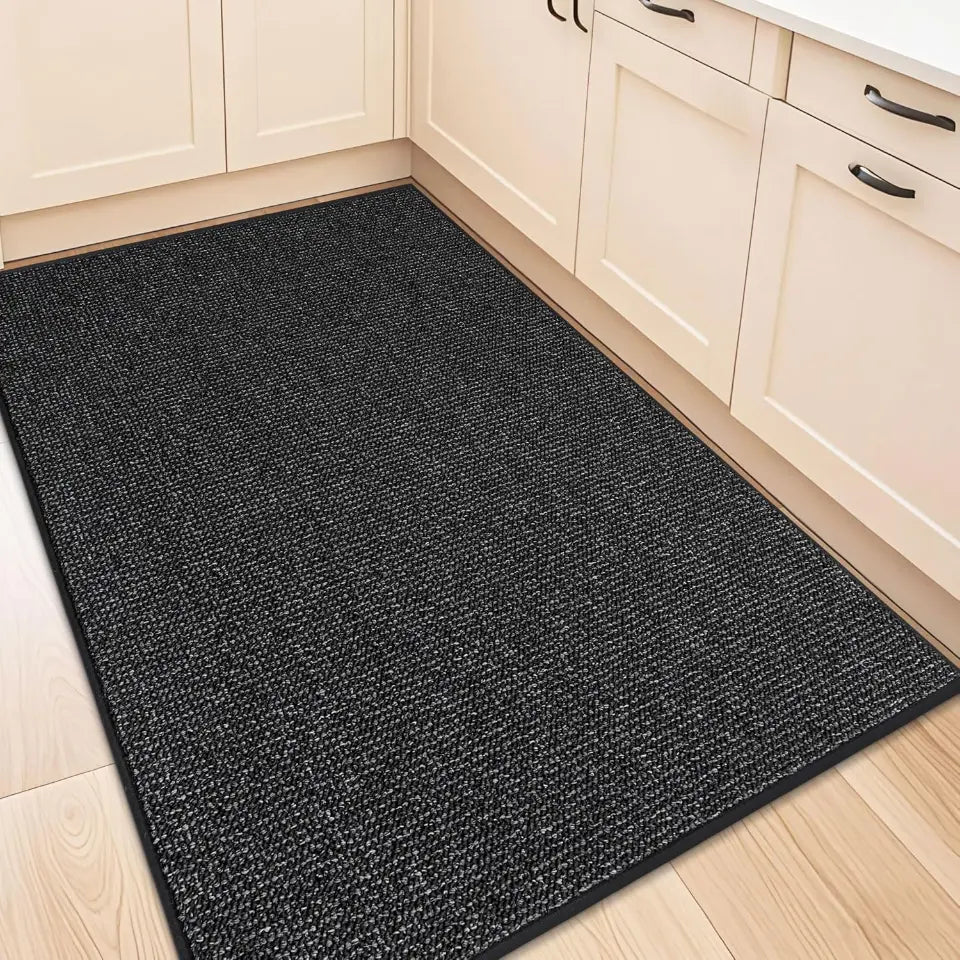 32x48 Black Solid Color Plain Comfortable Kitchen Mats