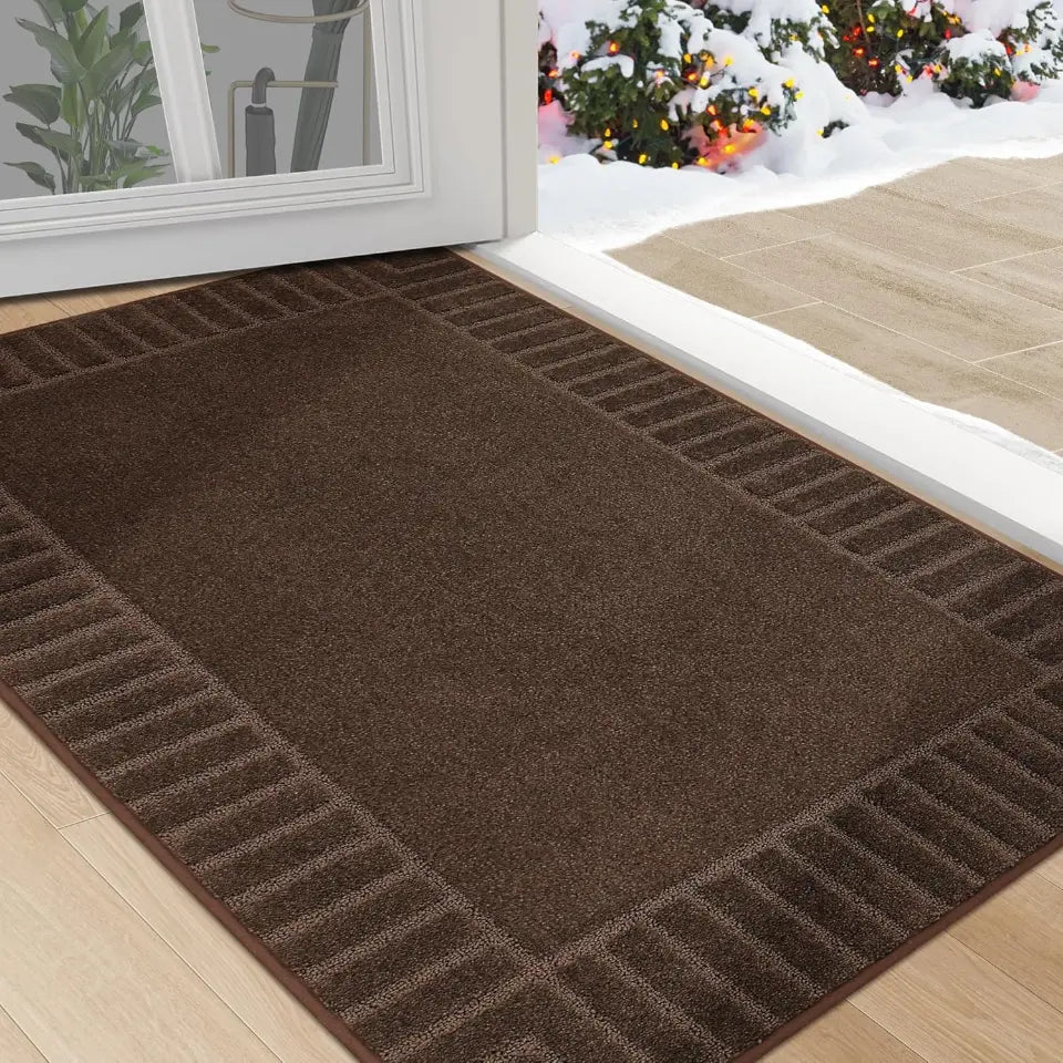 32x48 Brown Striped Border Dirt Trapper Door Mat