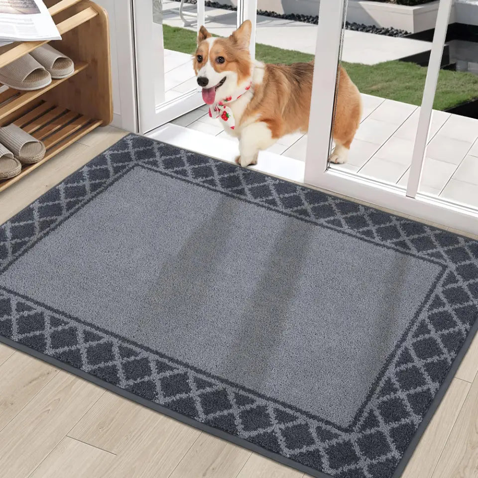 32x48 Light Grey Non Slip Front Door Mat