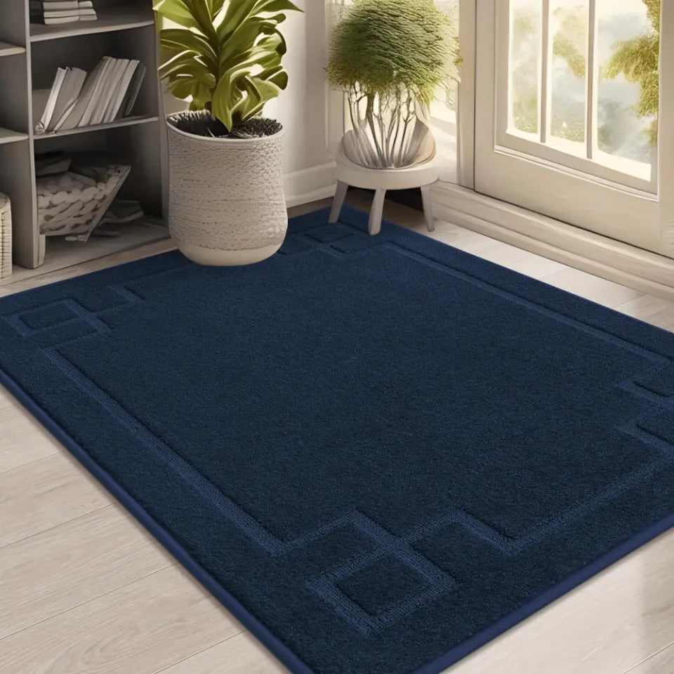 32x48 Navy Blue Classic Framed Thin Door Mat