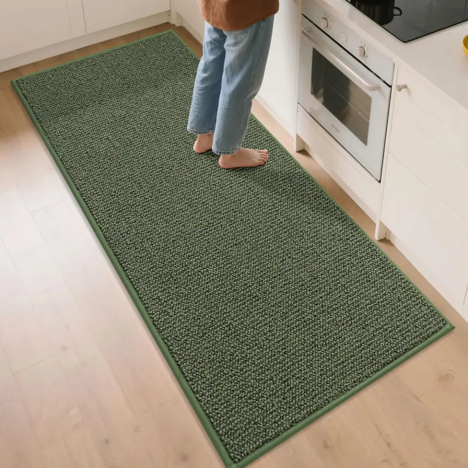 32x72 Green Solid Color Plain Comfortable Kitchen Mats