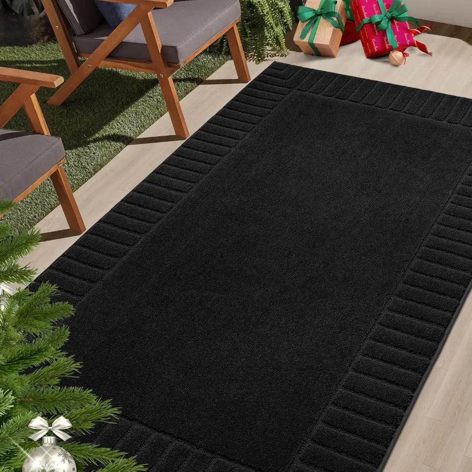 36x60 Black Striped Border Dirt Trapper Door Mat
