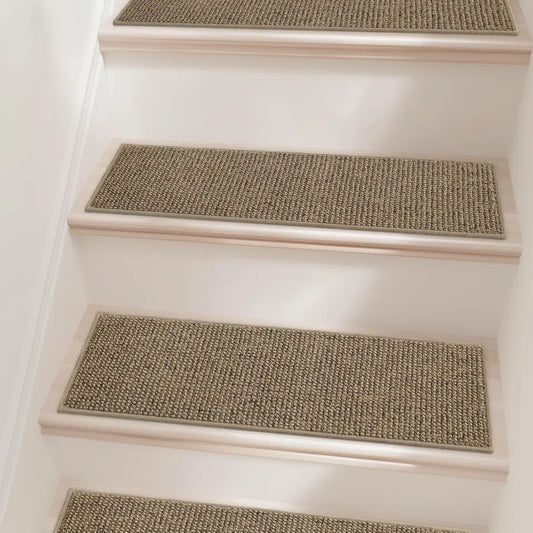 Beige Melange Plain Modern Carpet Sets for Stairs
