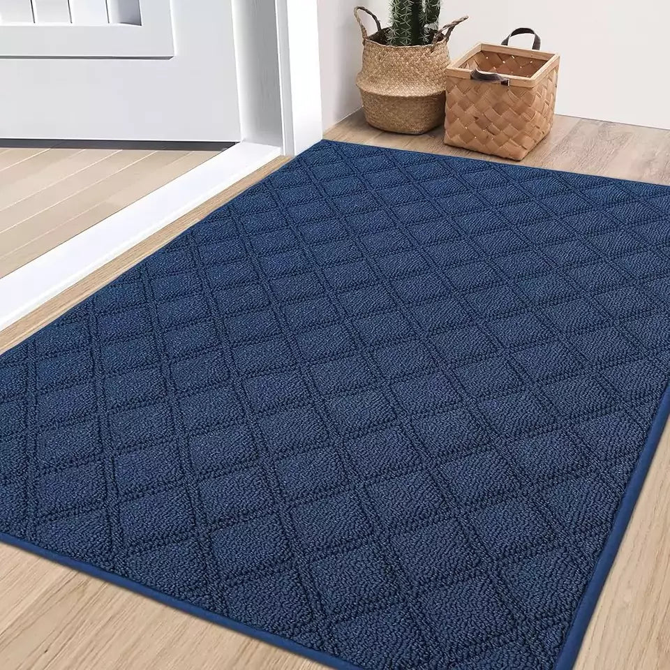 Blue Diamond Lattice Indoor Non Slip Door Mats