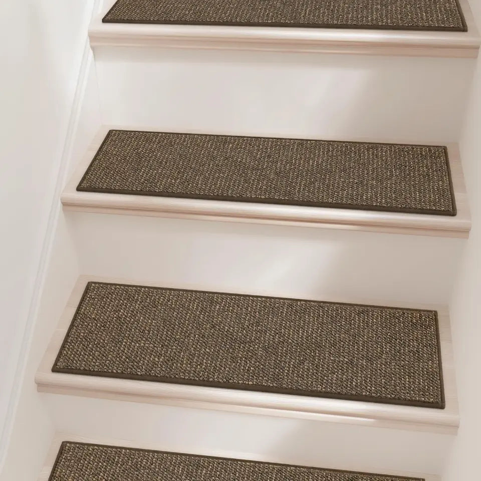 Brown Melange Plain Modern Carpet Sets for Stairs