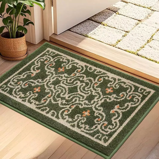 Green Interlaced Vines Retro Doormats