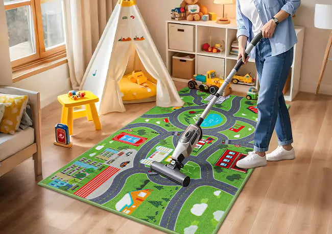 Quick Clean Up an Alphabet Classroom Rug