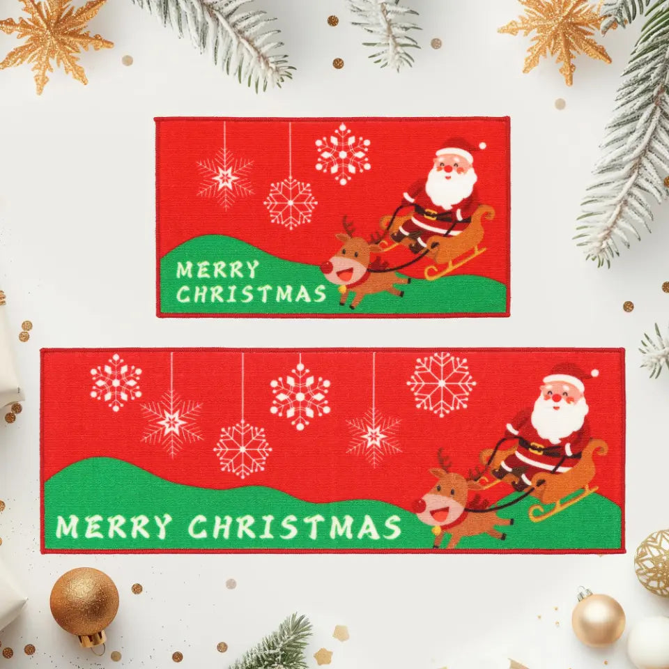 Santa Claus Christmas Kitchen Mat Sets