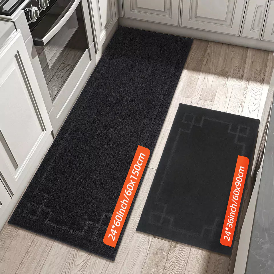 Size of Black Large Classic Framed Large Kitchen Rugs Set
