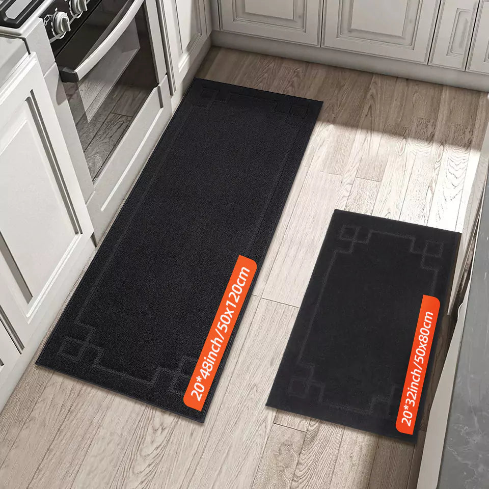 Size of Black Small Classic Framed Large Kitchen Rugs Set