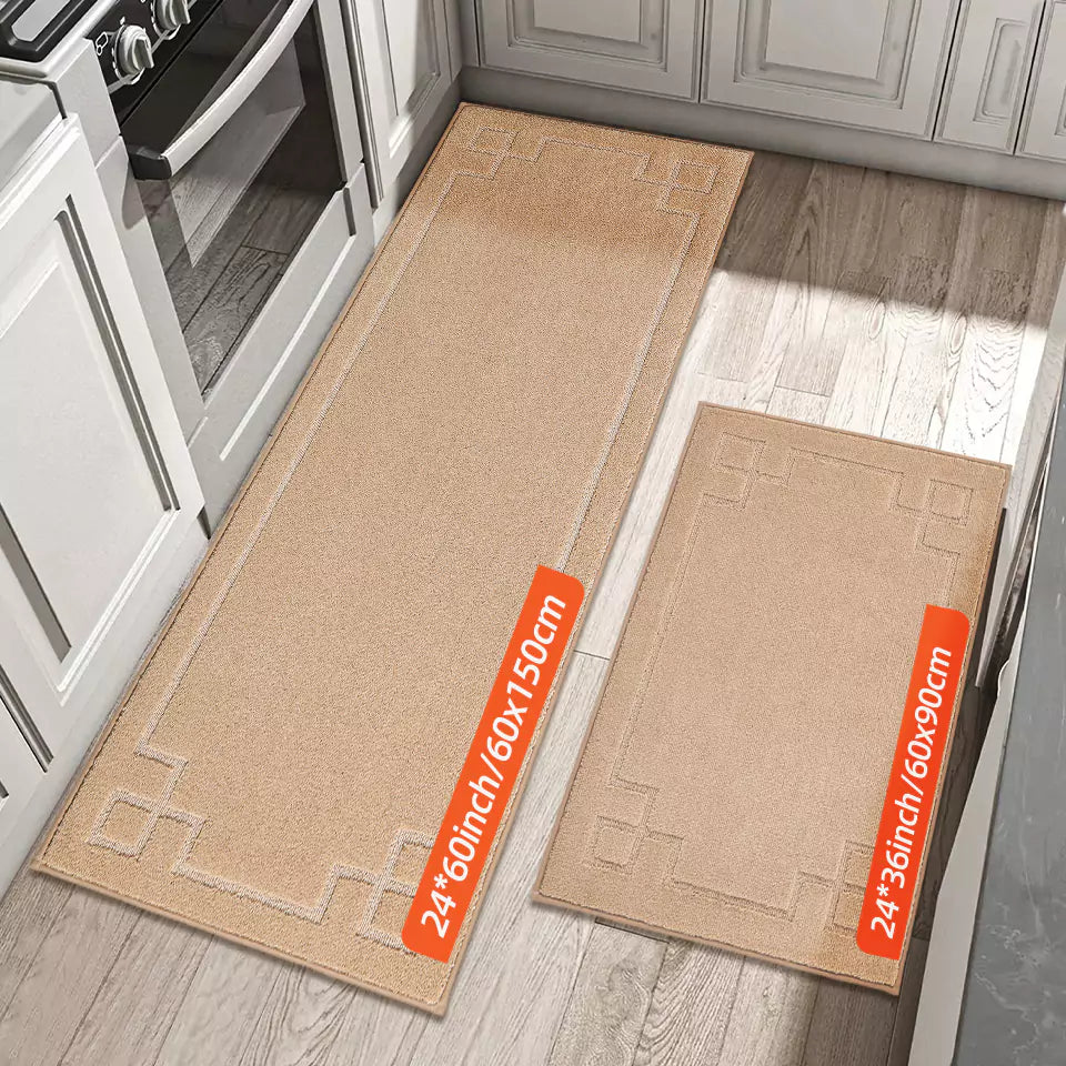 Size of Brown Large Classic Framed Large Kitchen Rugs Set