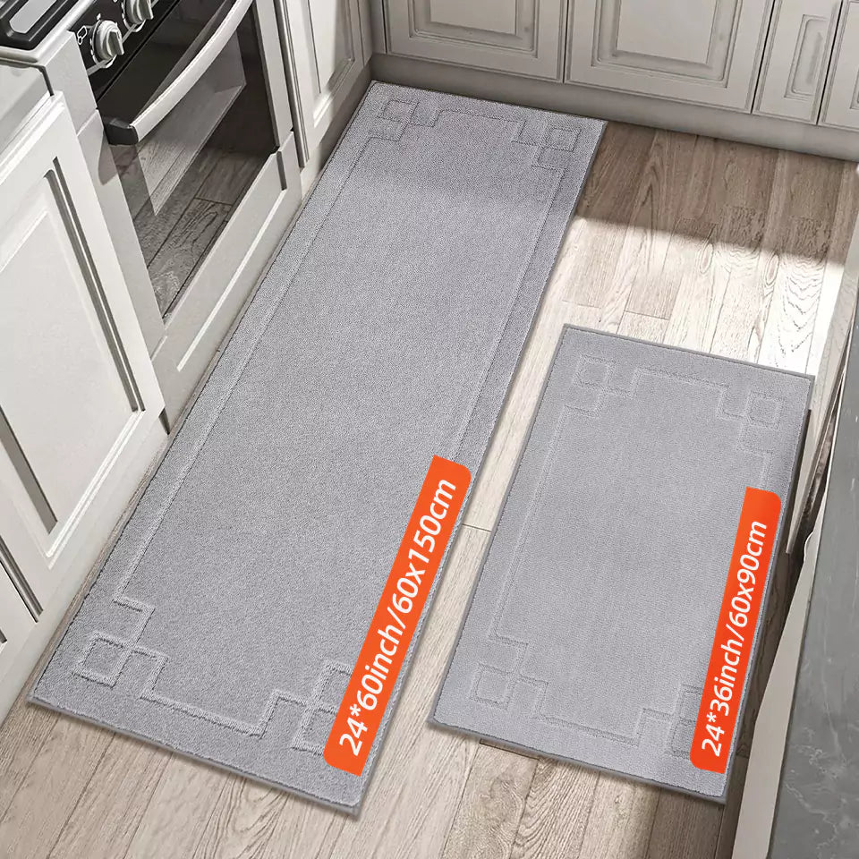 Size of Light Grey Large Classic Framed Large Kitchen Rugs Set