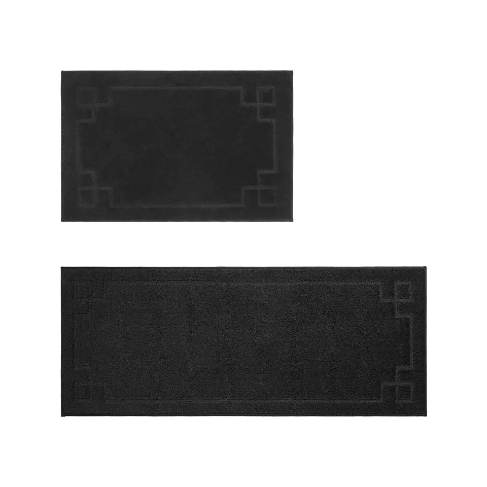 Small Black Classic Framed Large Kitchen Rugs Set
