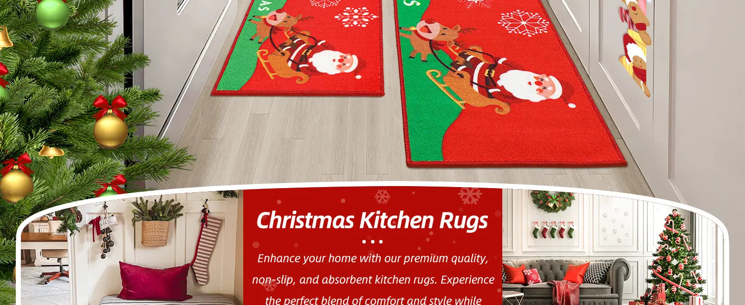 Suitable Applications of Santa Claus Christmas Kitchen Mat Sets