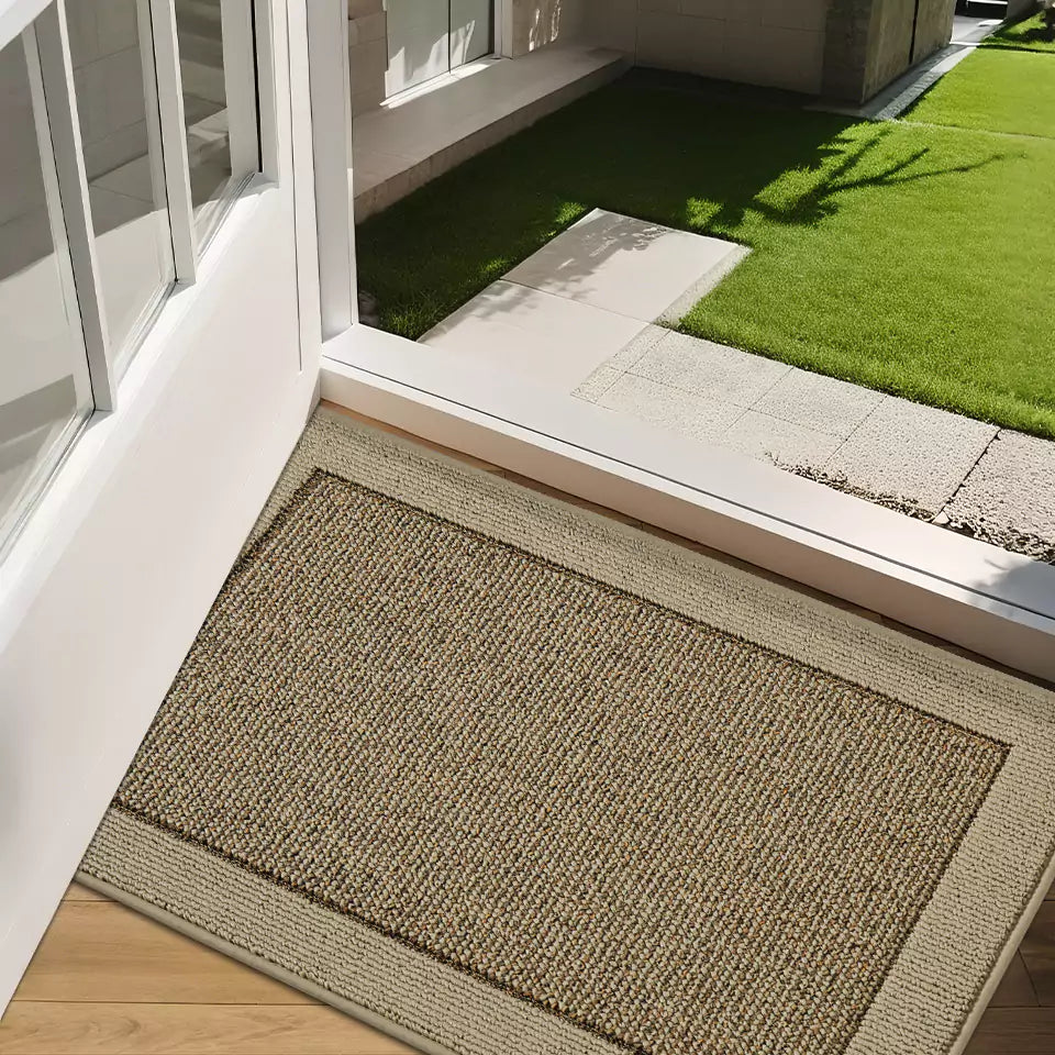 Taupe Non-Slip Washable Entryway Rugs