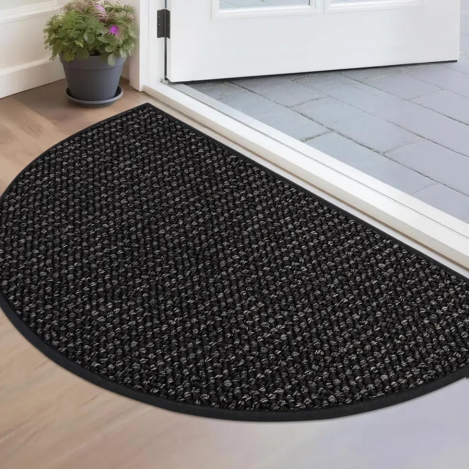 17x30 Black Semicircular Doormat