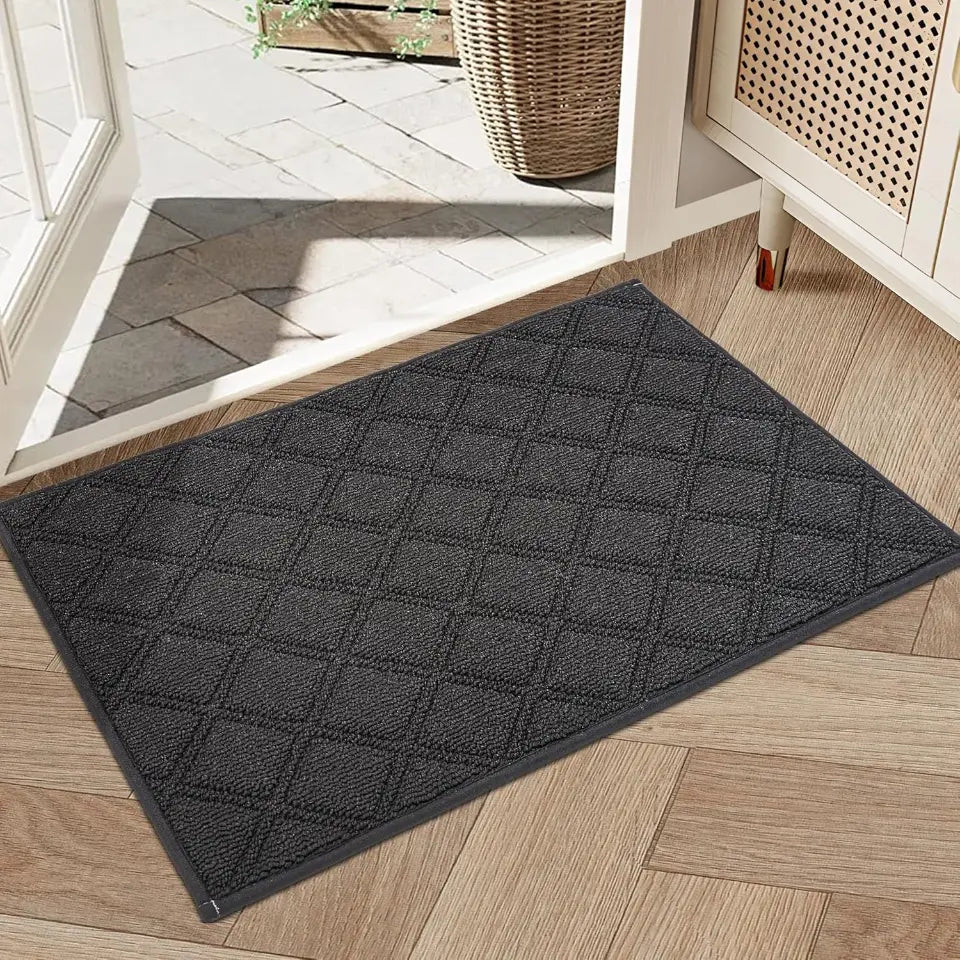 20x32 Dark Grey Diamond Lattice Indoor Non Slip Door Mats