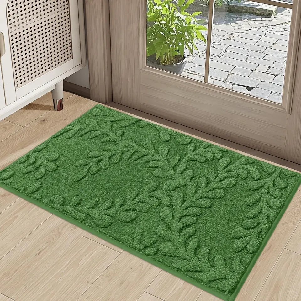20x32 Green Prominent Embossed Leaf Stylish Door Mats